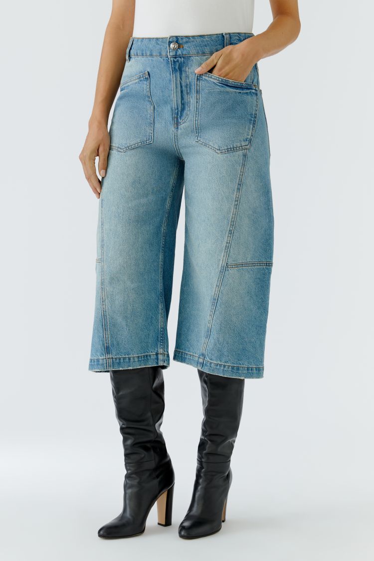 Oui Long Shorts in Medium Denim 100029