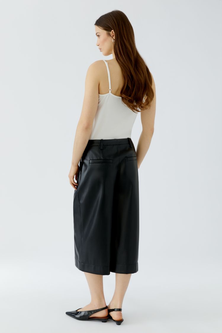 Oui Faux Leather Pant in Black 94127