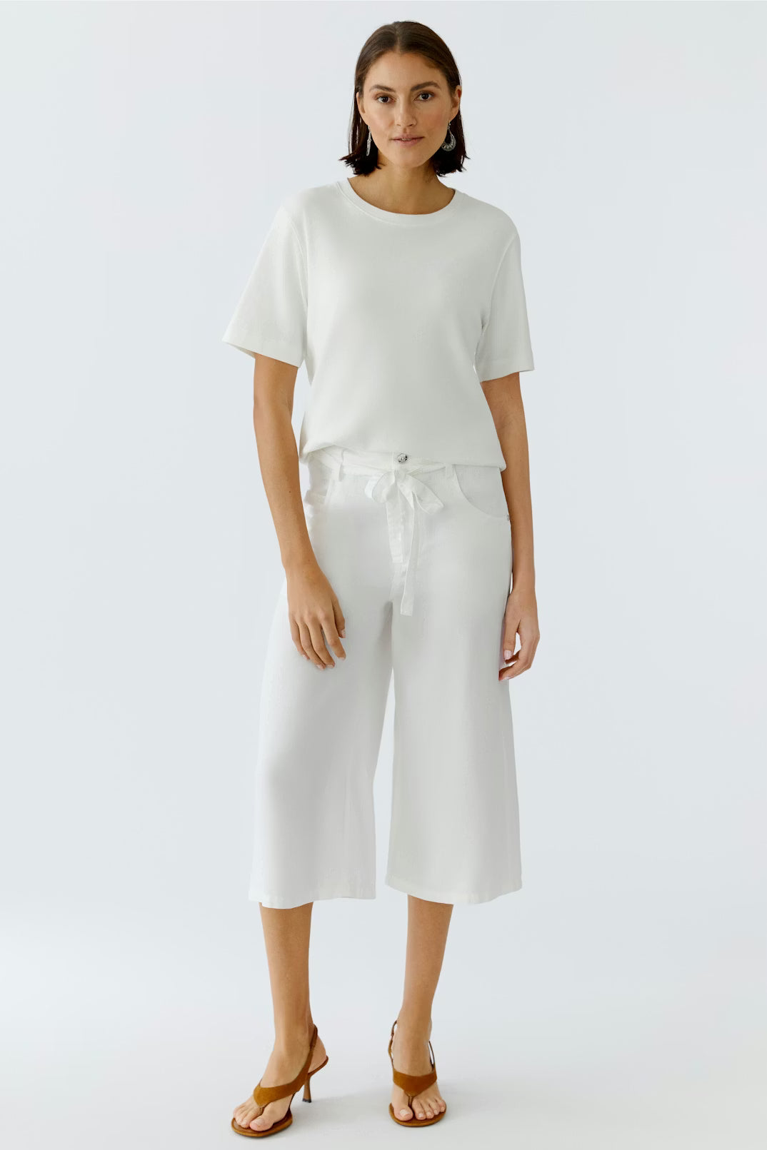 Oui High Rise Long Shorts In Optic White