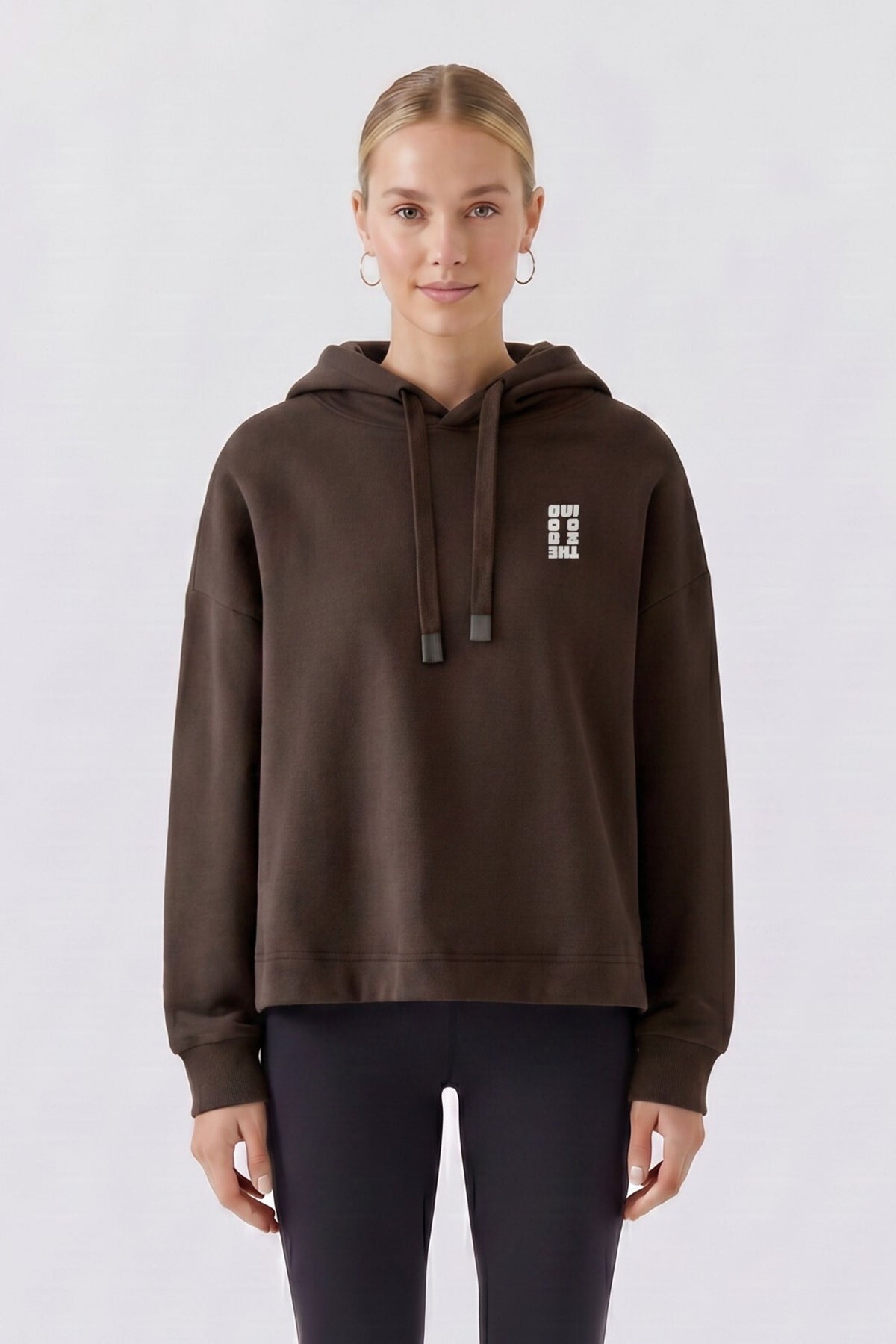 Oui Hooded Sweatshirt in Chocolate 100432