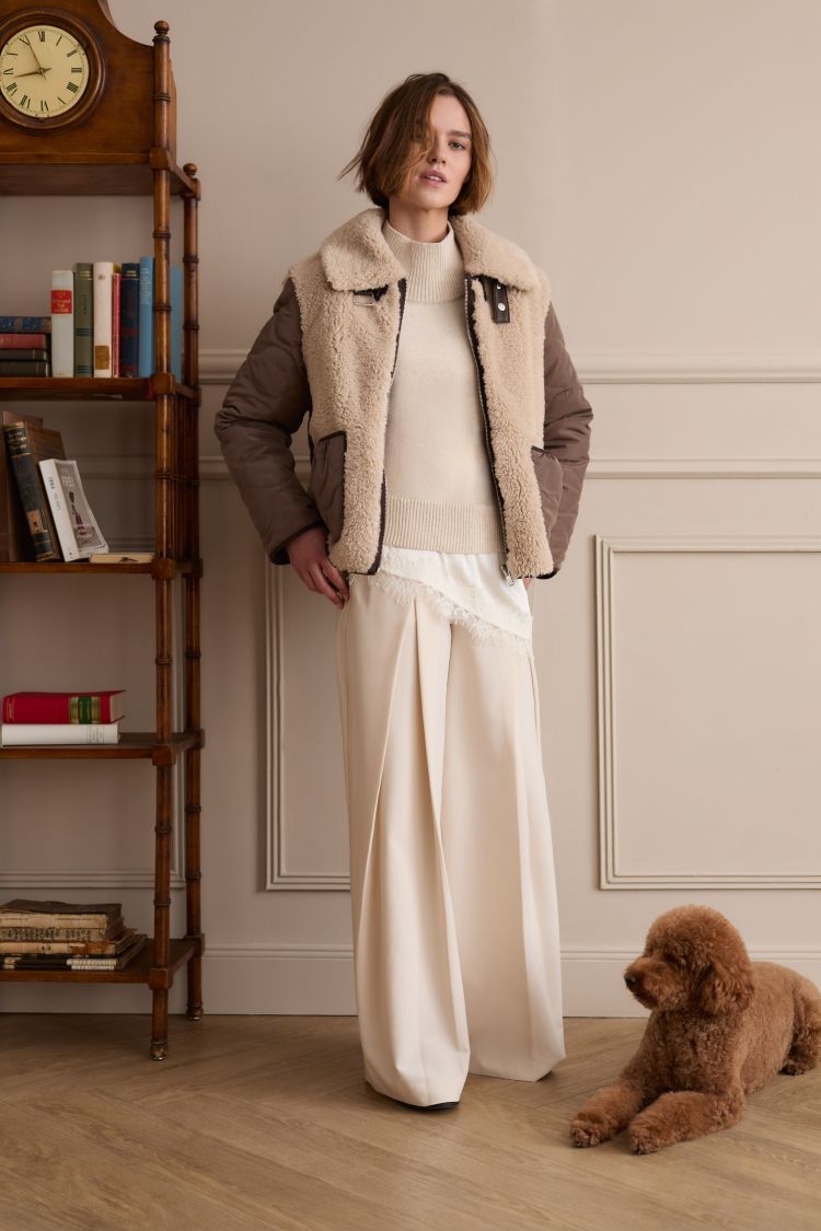 Oui Reversible Jacket in Brown Sugar 99075