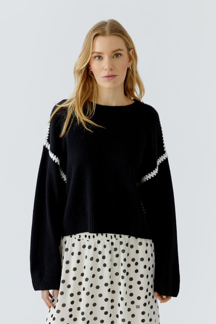 Oui Pullover in Black 97911