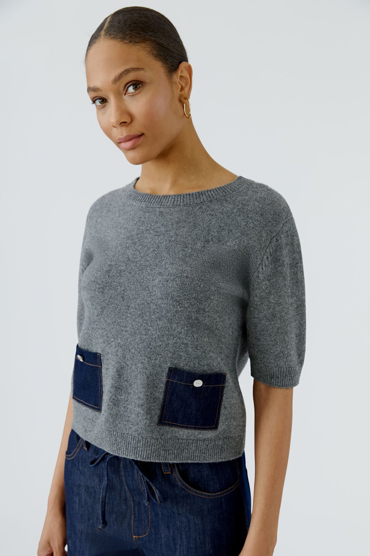Oui Pullover in Grey 98983