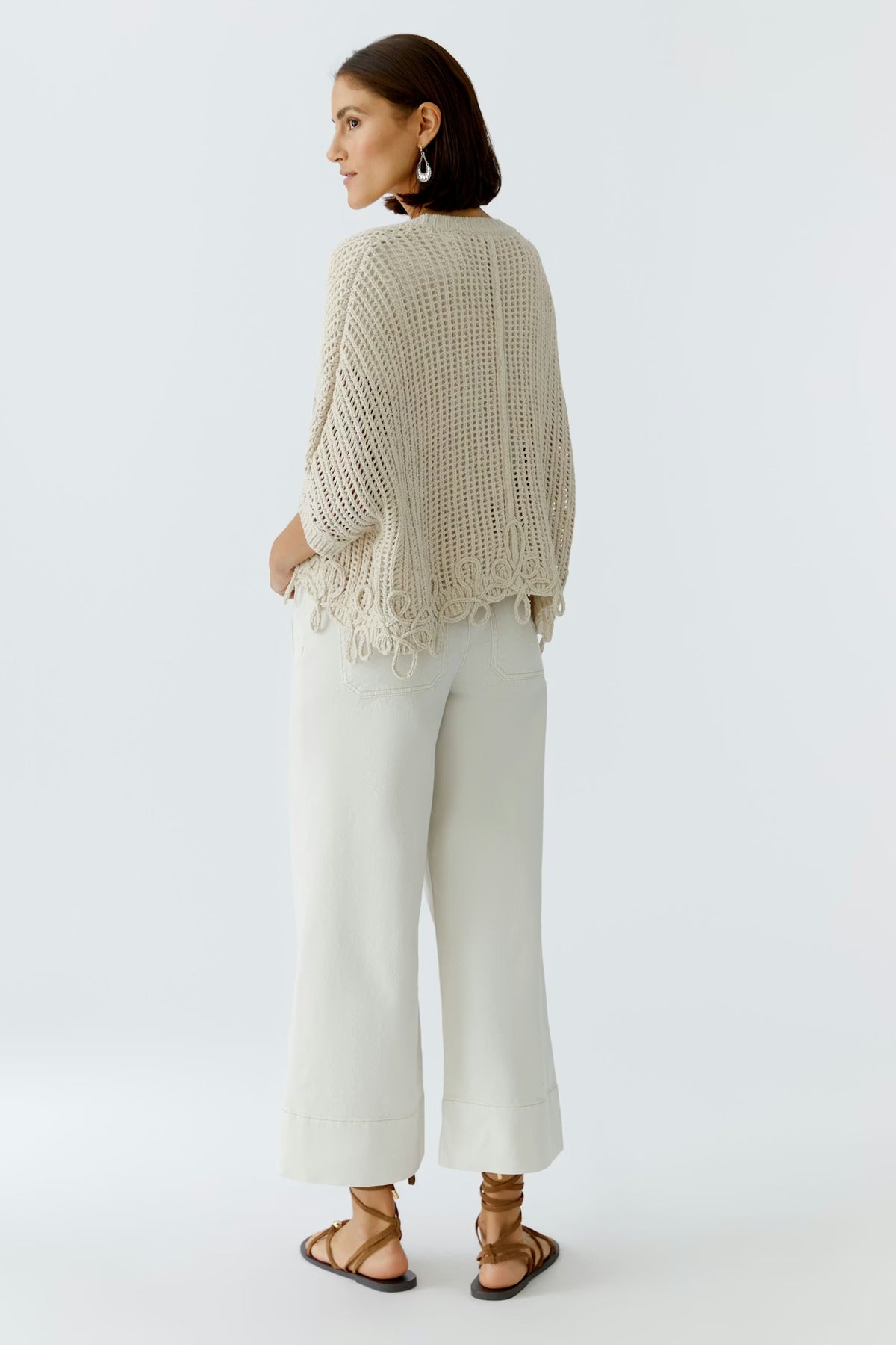 Oui Knit Jacket in Biscuit