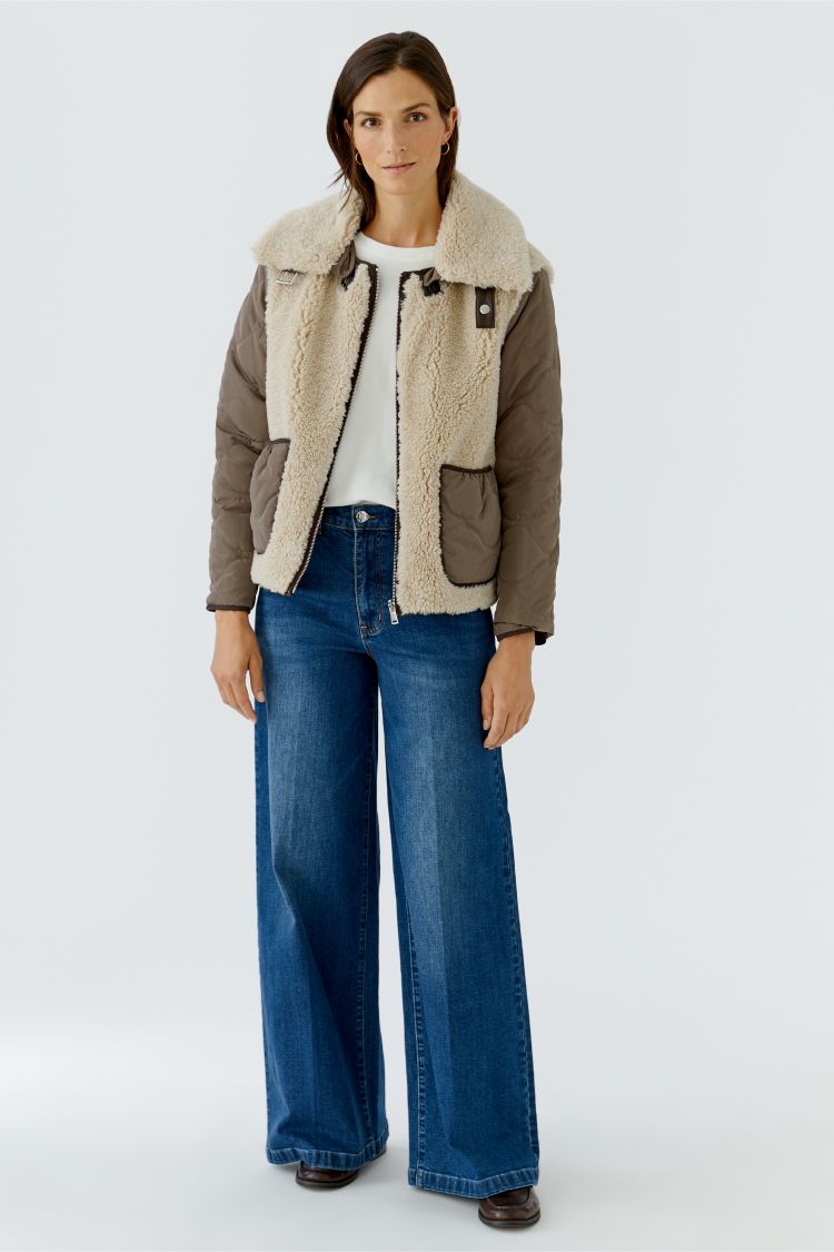 Oui Reversible Jacket in Brown Sugar 99075