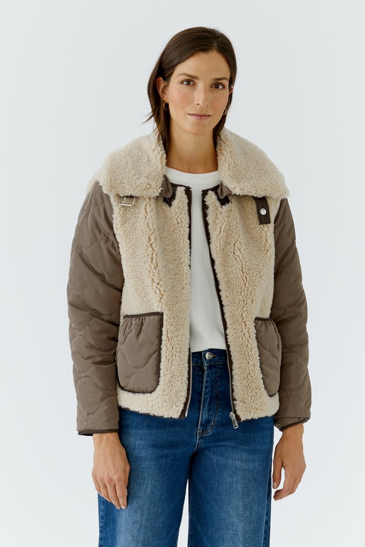 Oui Reversible Jacket in Brown Sugar 99075