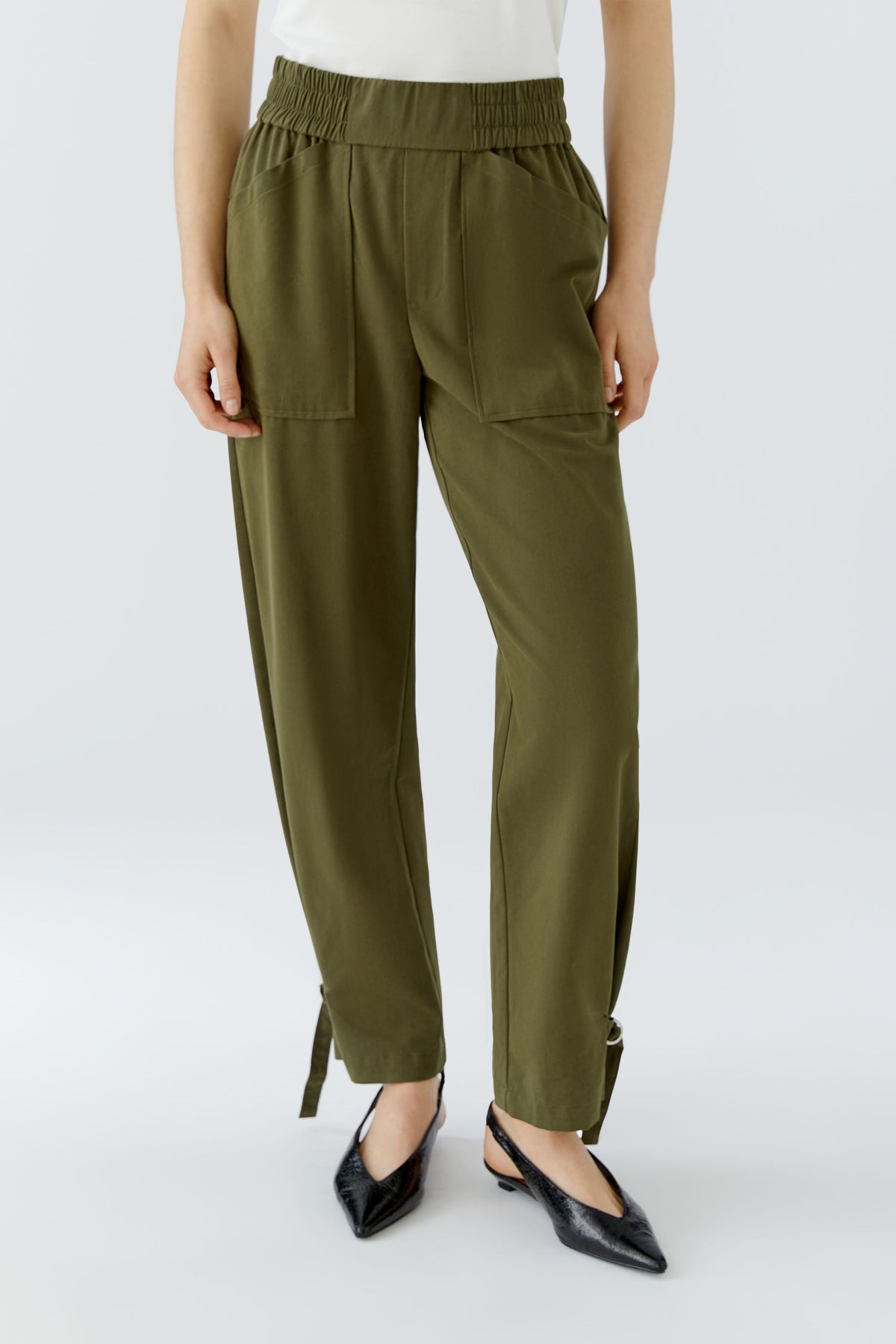 Oui Pant in Khaki 99142