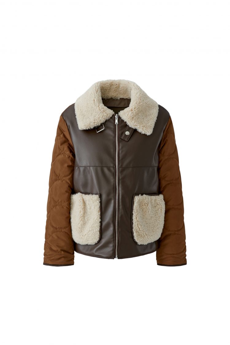 Oui Reversible Jacket in Brown Sugar 99075