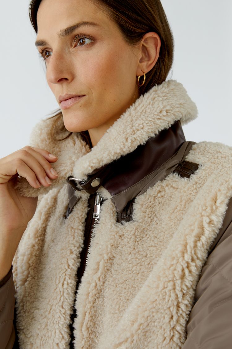 Oui Reversible Jacket in Brown Sugar 99075