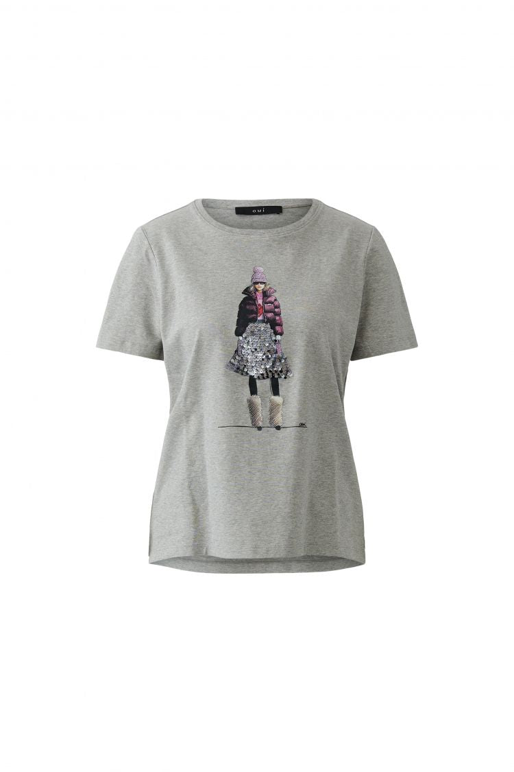 Oui Tee-shirt in River Stone 100858