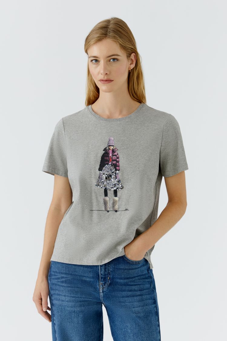 Oui Tee-shirt in River Stone 100858