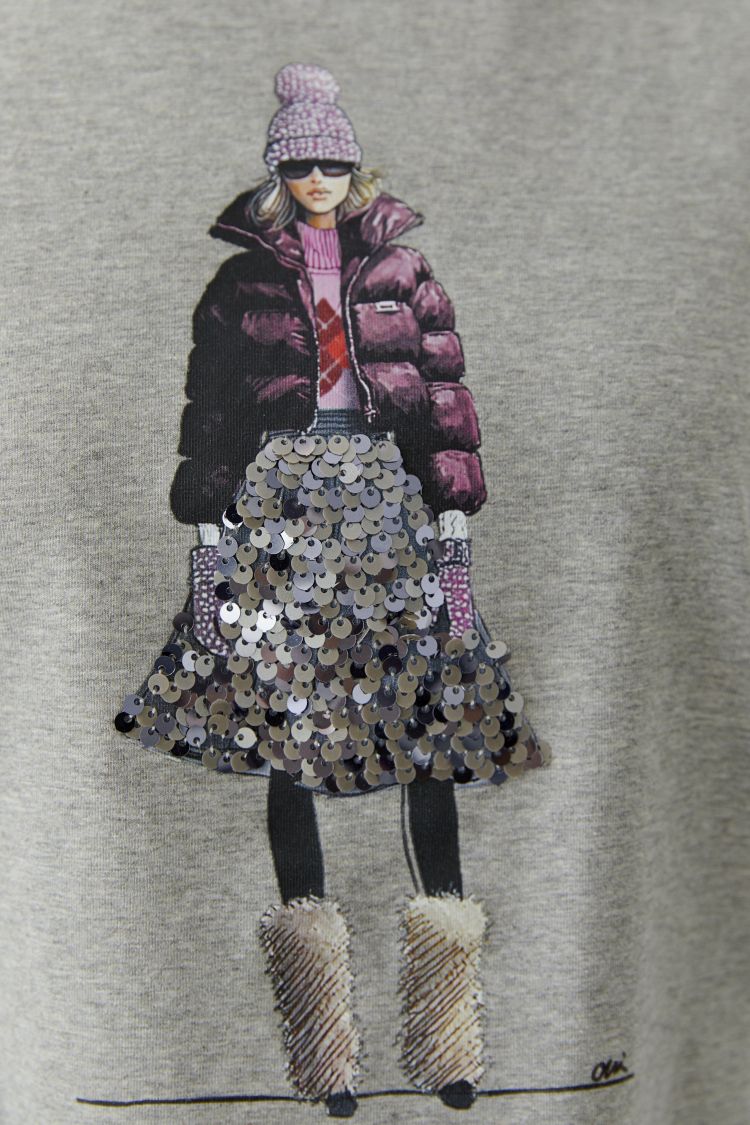 Oui Tee-shirt in River Stone 100858