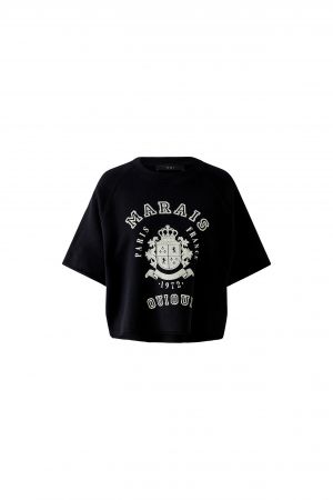 Oui Short Sleeve Sweatshirt In Black