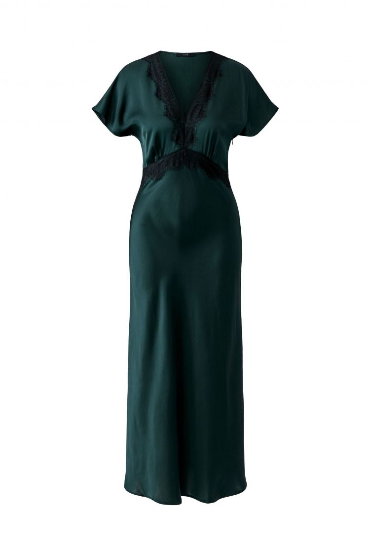Oui Slip Dress in Forest Green