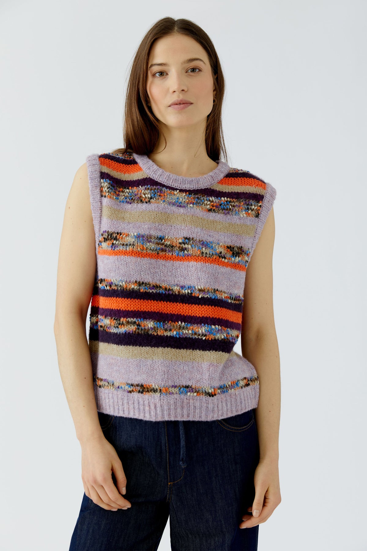 Oui Vest in Liliac and Camel 98972