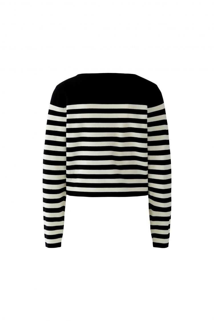 Oui Pullover in Black Off White 97919