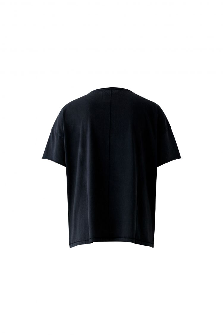 Oui Teeshirt in Washed Out Black with sparkle Print 98726