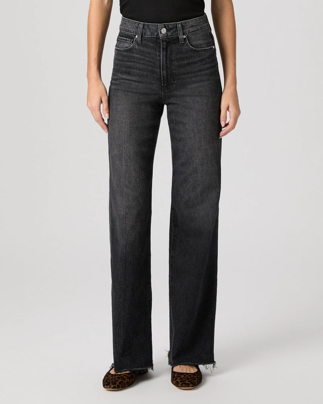 Paige Anessa 31" Jean with Raw Hem in Viper Black Distressed