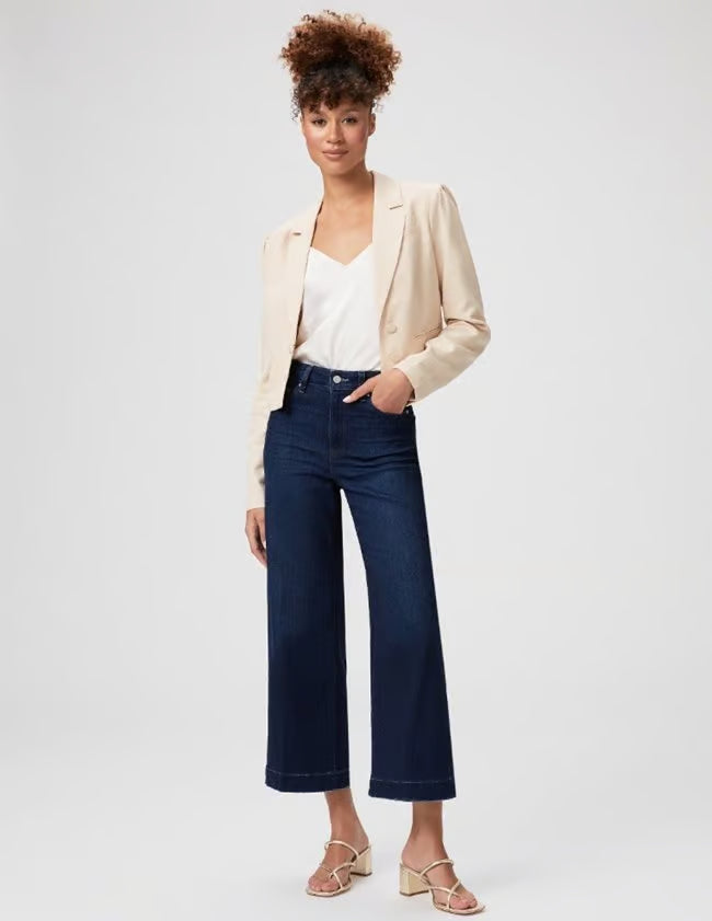 Paige Anessa High Rise cropped Wide Leg Jean in The Disco