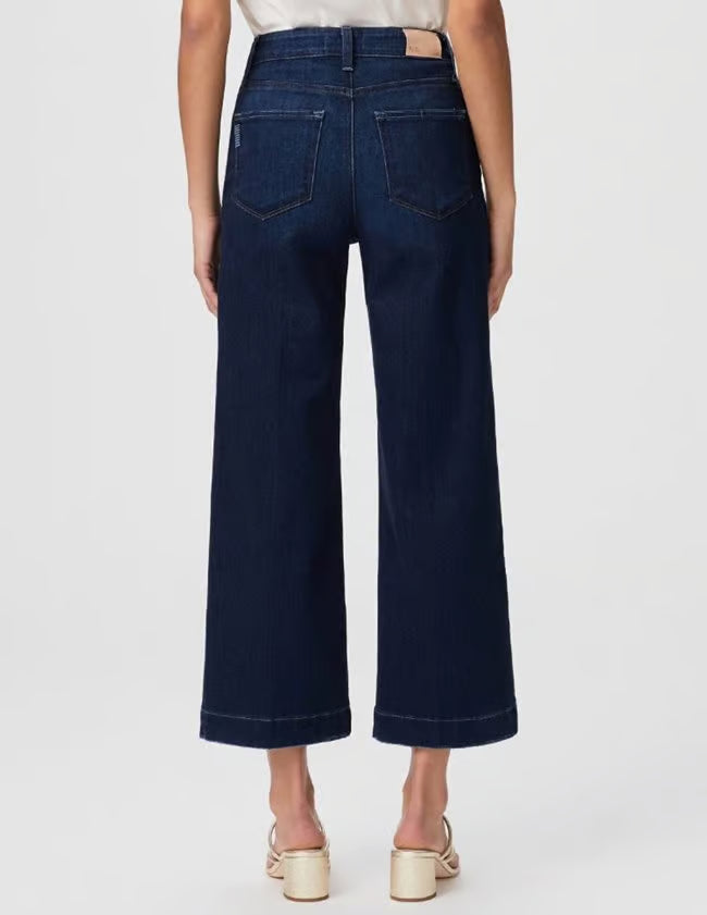 Paige Anessa High Rise cropped Wide Leg Jean in The Disco