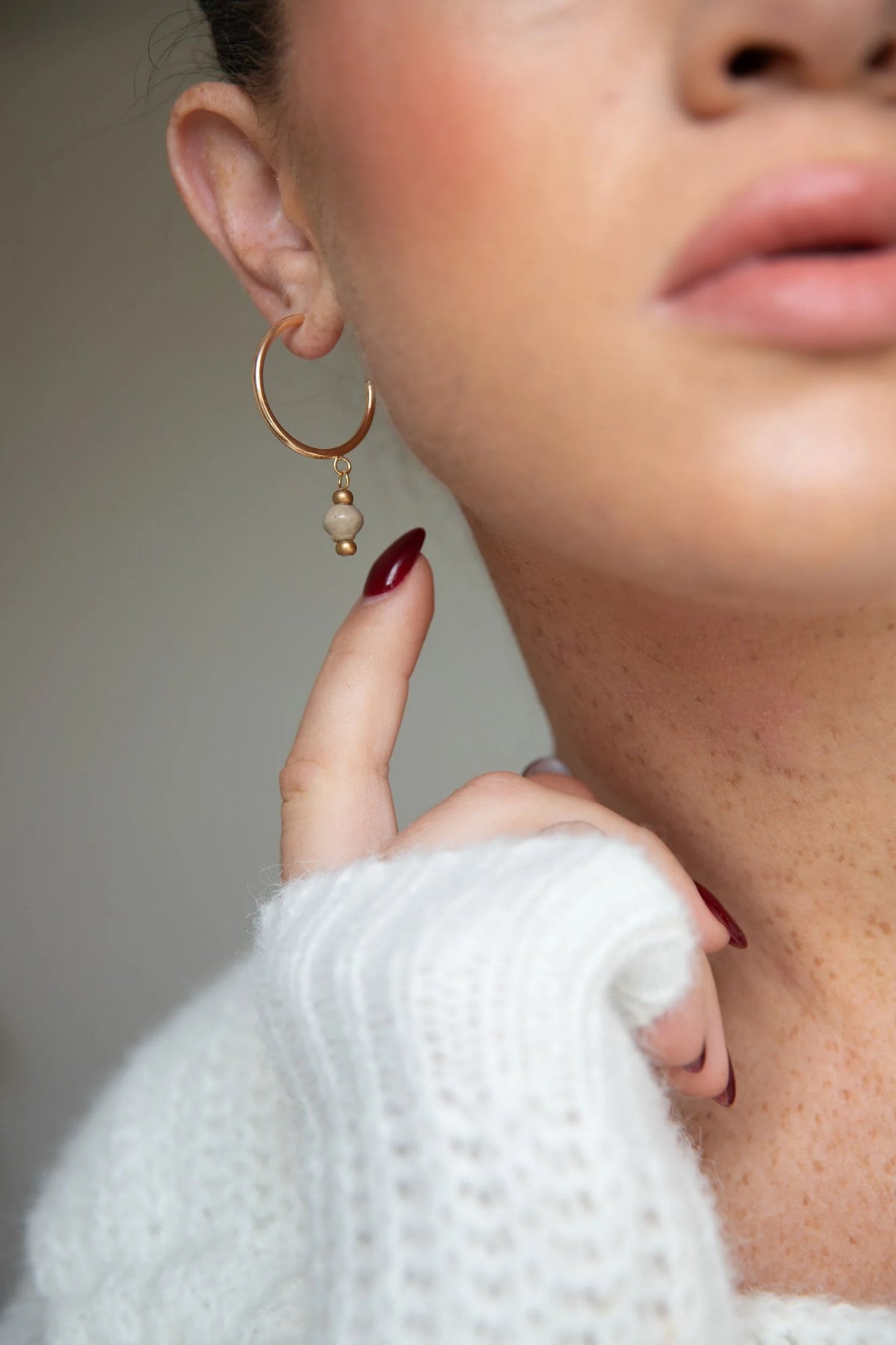 Paperchain Mable Large Hoop in Cement