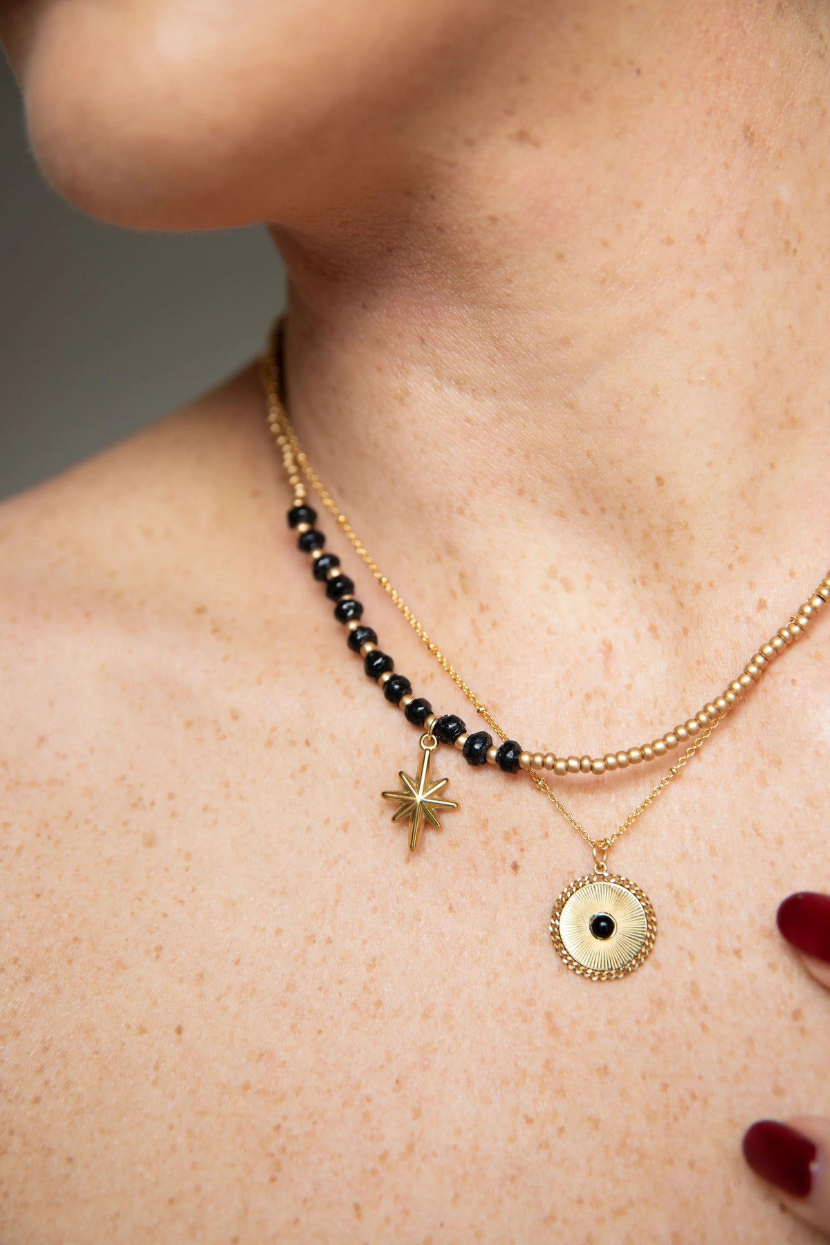 Paperchain Styler Necklace in Cement and Black