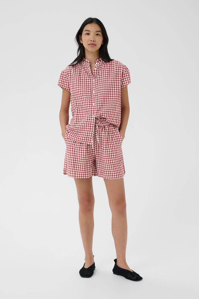 Part Two Bigi Shorts in Burnt Russet Check