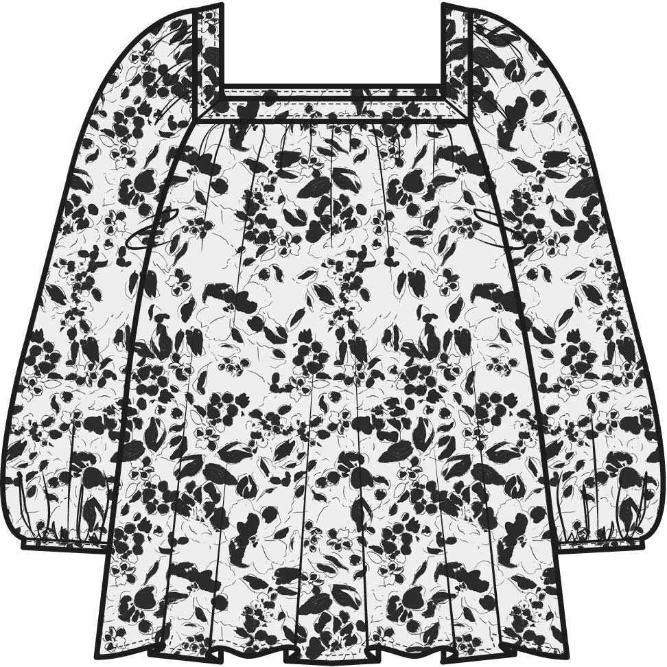 Part Two Alexina Blouse In After Midnight Art Flower Print Blue