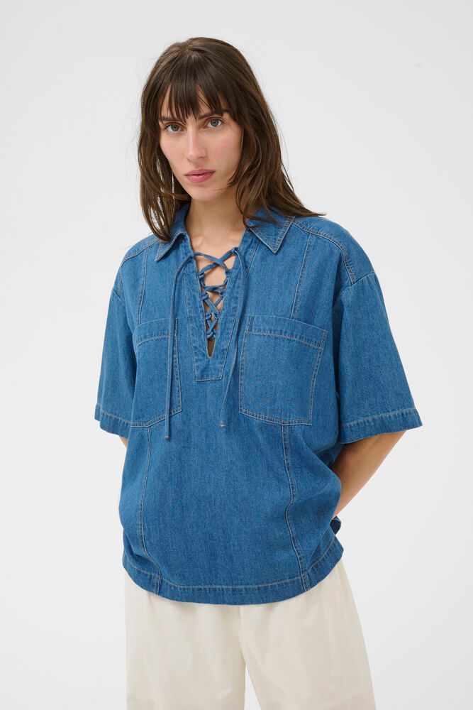 Part Two Amela Shirt In Medium Blue Denim