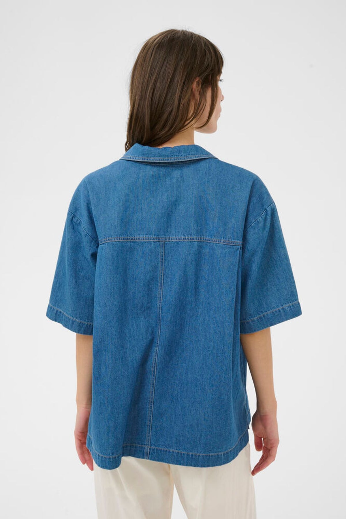 Part Two Amela Shirt In Medium Blue Denim
