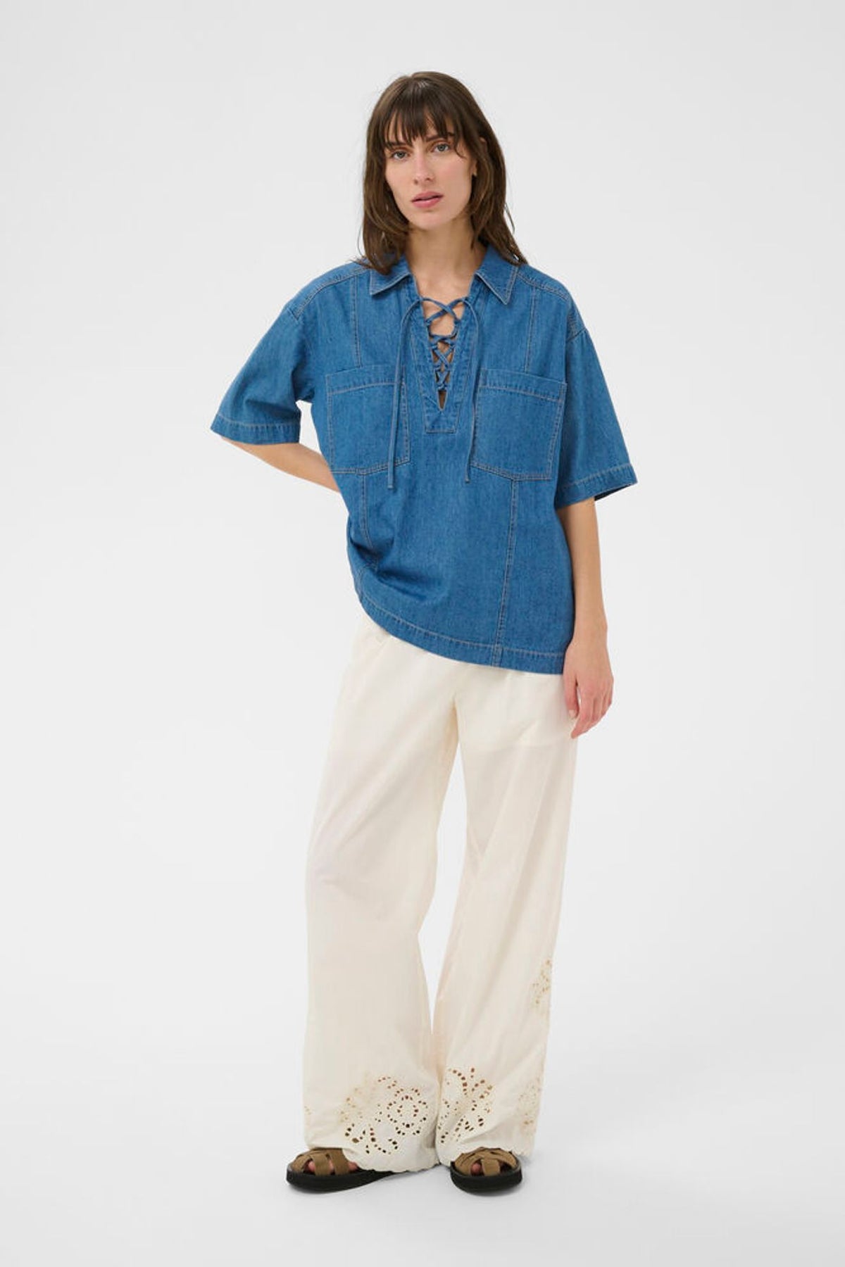 Part Two Amela Shirt In Medium Blue Denim