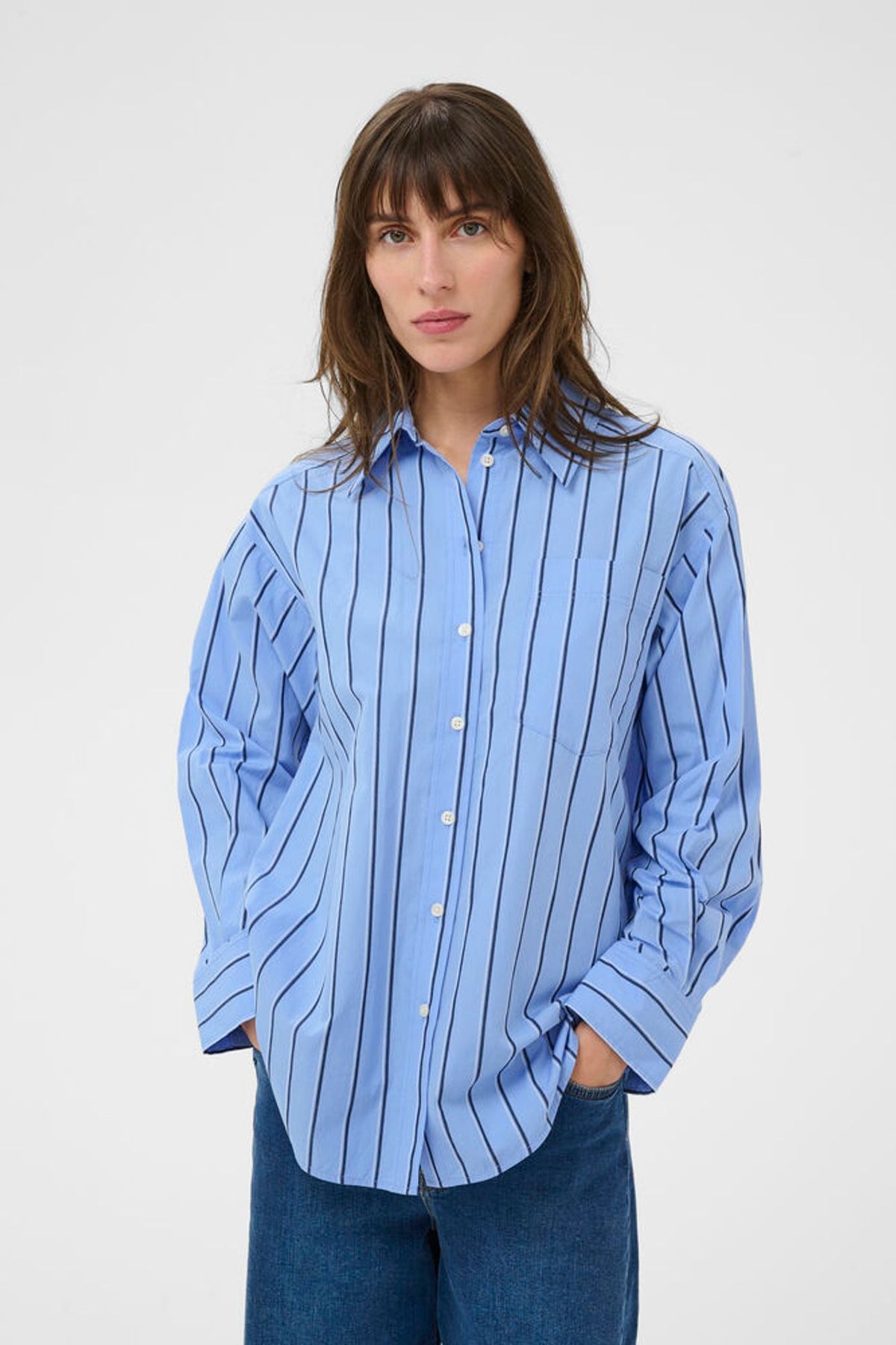 Part Two Anabella Shirt In Blue Stripe