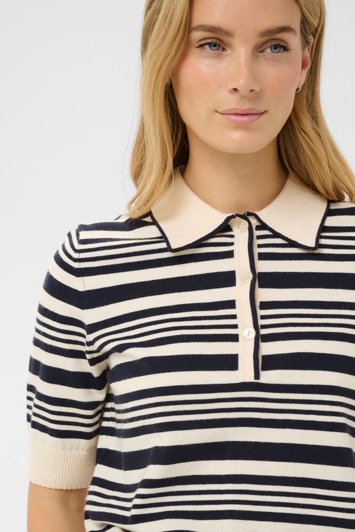 Part Two Anetti Pullover in Dark Blue Irregular Stripe