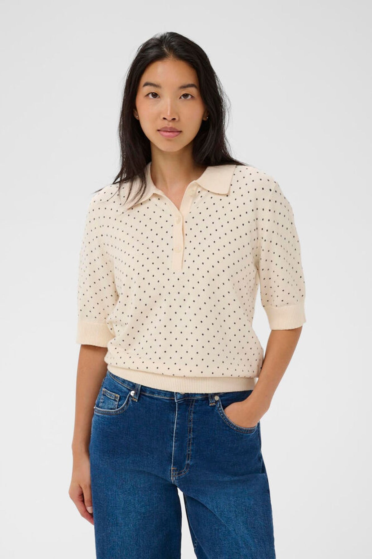 Part Two Anetti Pullover in Dark Blue Dot