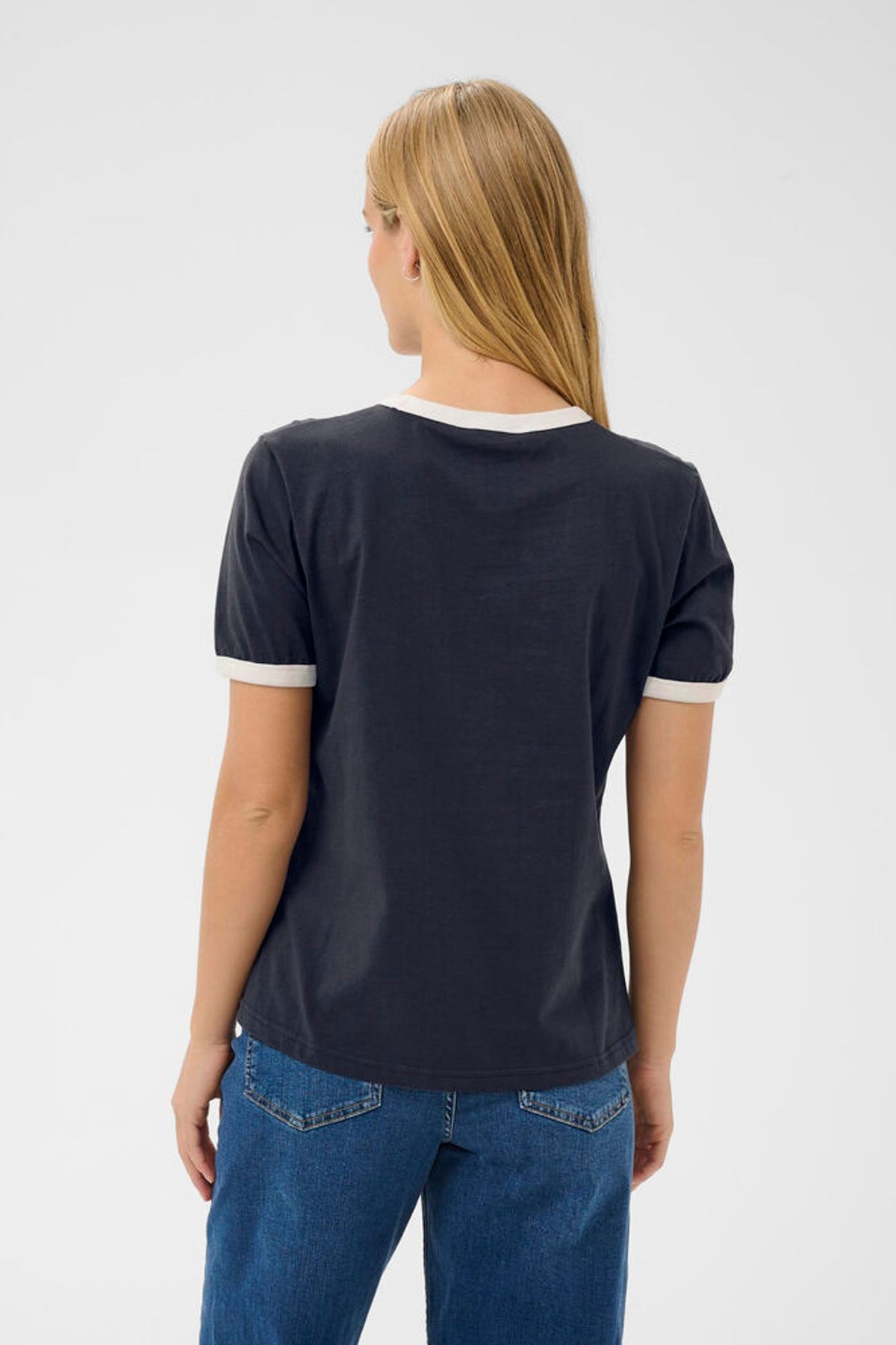 Part Two Angelita T Shirt In Navy/Whisper White