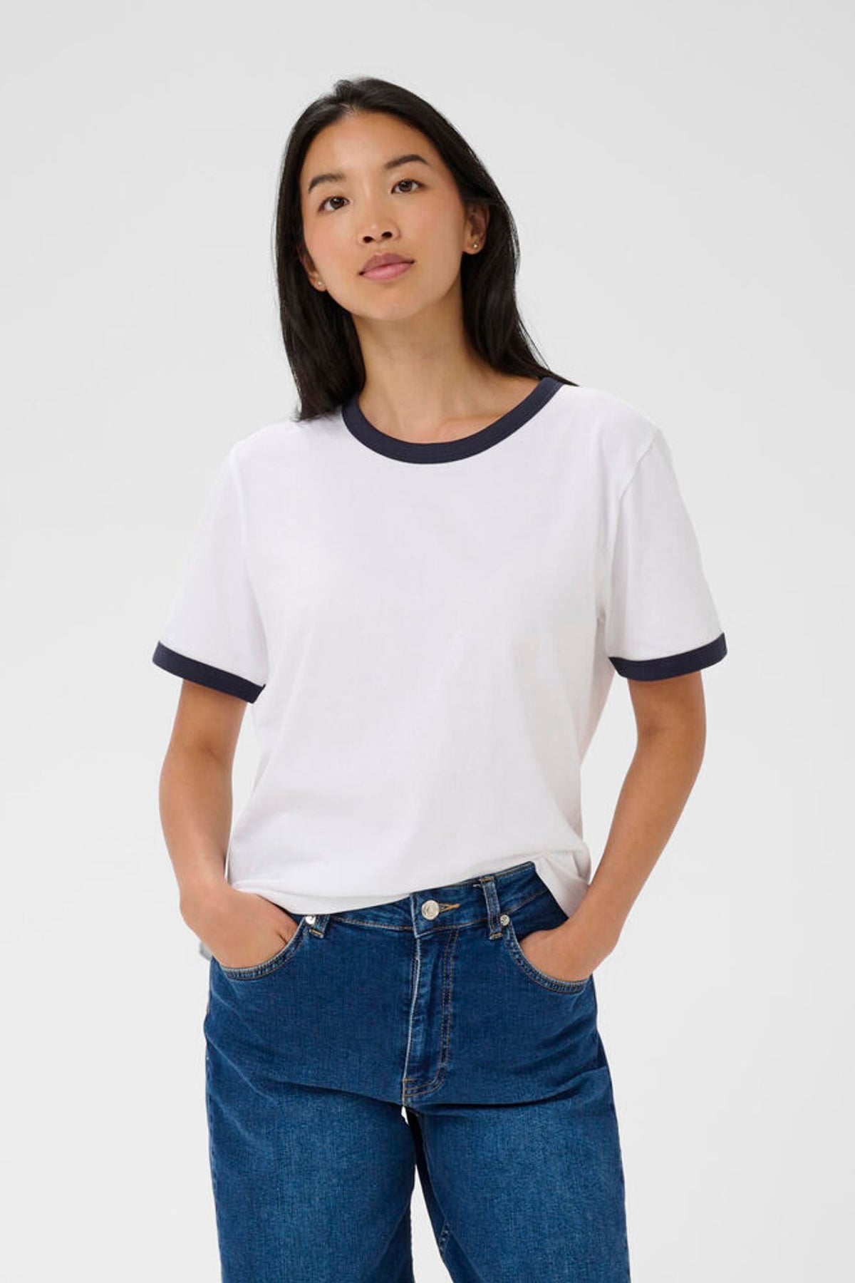 Part Two Angelita T-Shirt In White/After Midnight