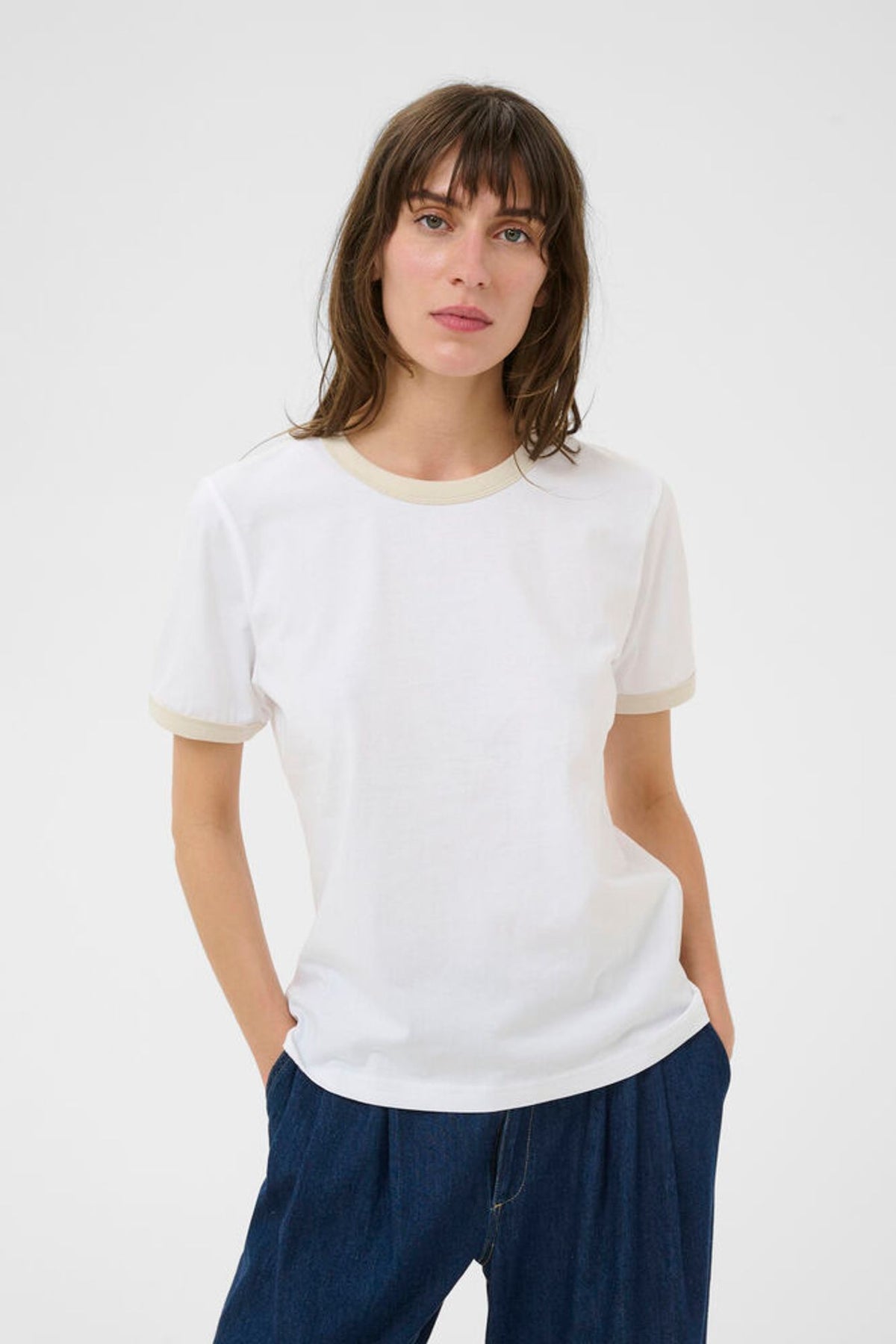 Part Two Angelita T-Shirt In White/Oatmeal