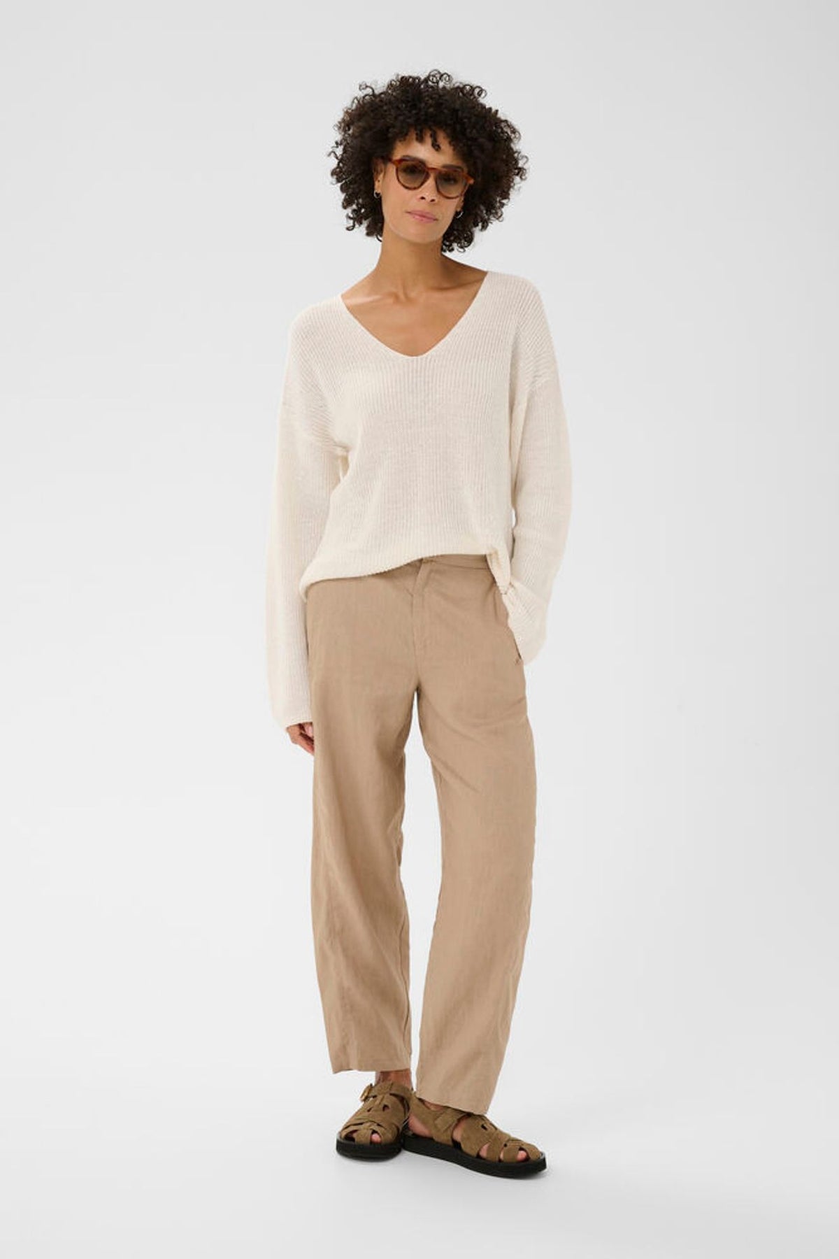 Part Two Atima Pants In Silver Mink - Nature