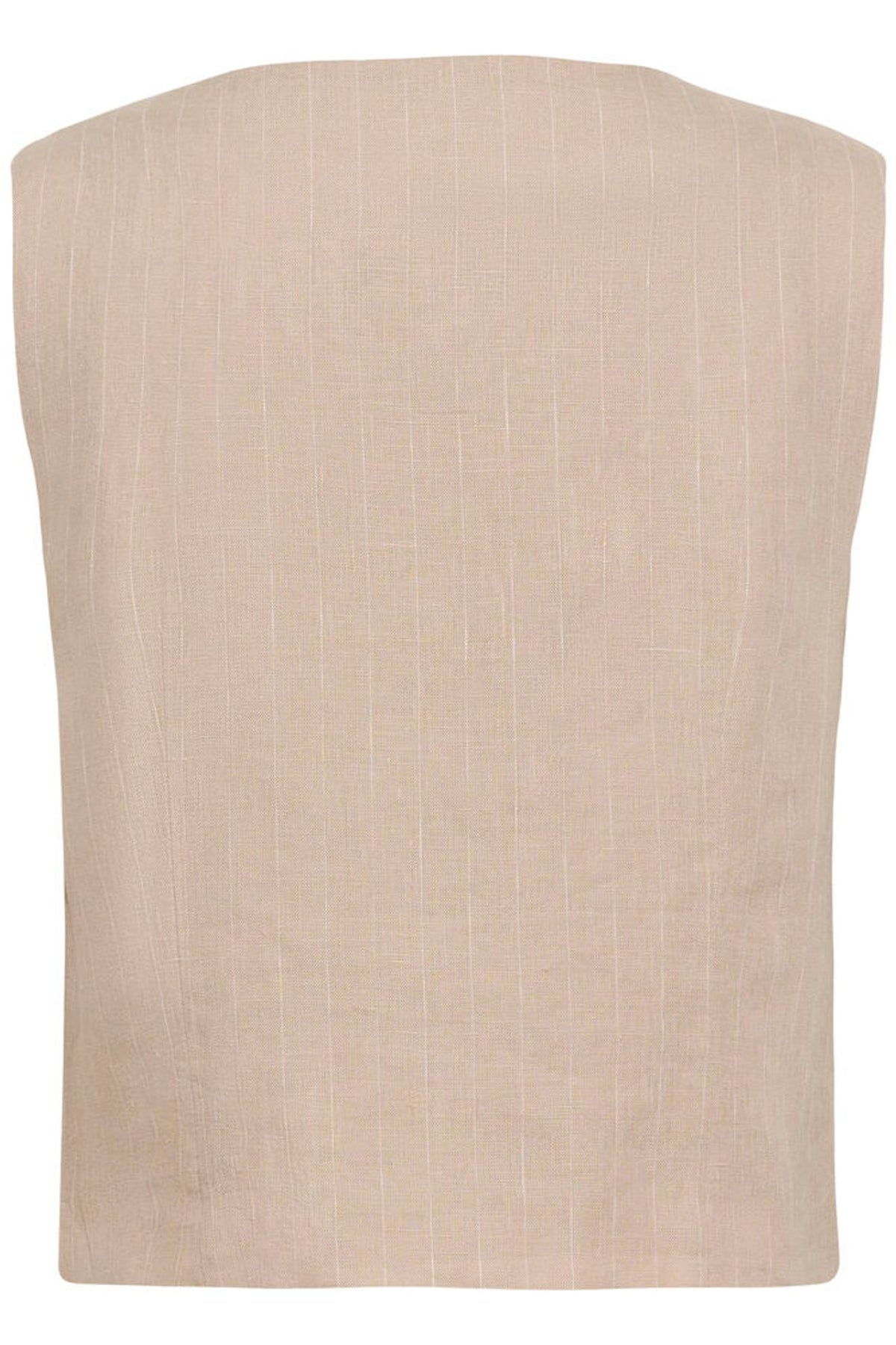 Part Two Azania Waist Coat In Neutral Pinstripe