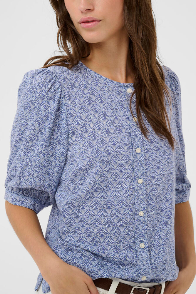 Part Two Azra Shirt in Blue Wallpaper Stripe