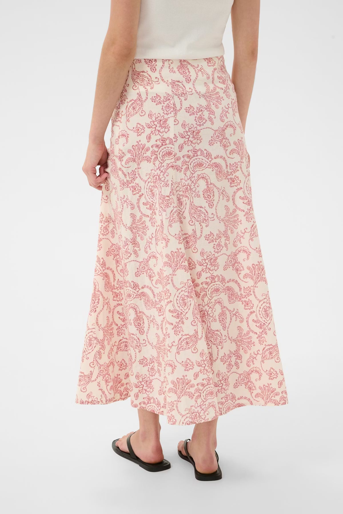 Part Two Beril skirt in Peach Blossom Dot Paisley