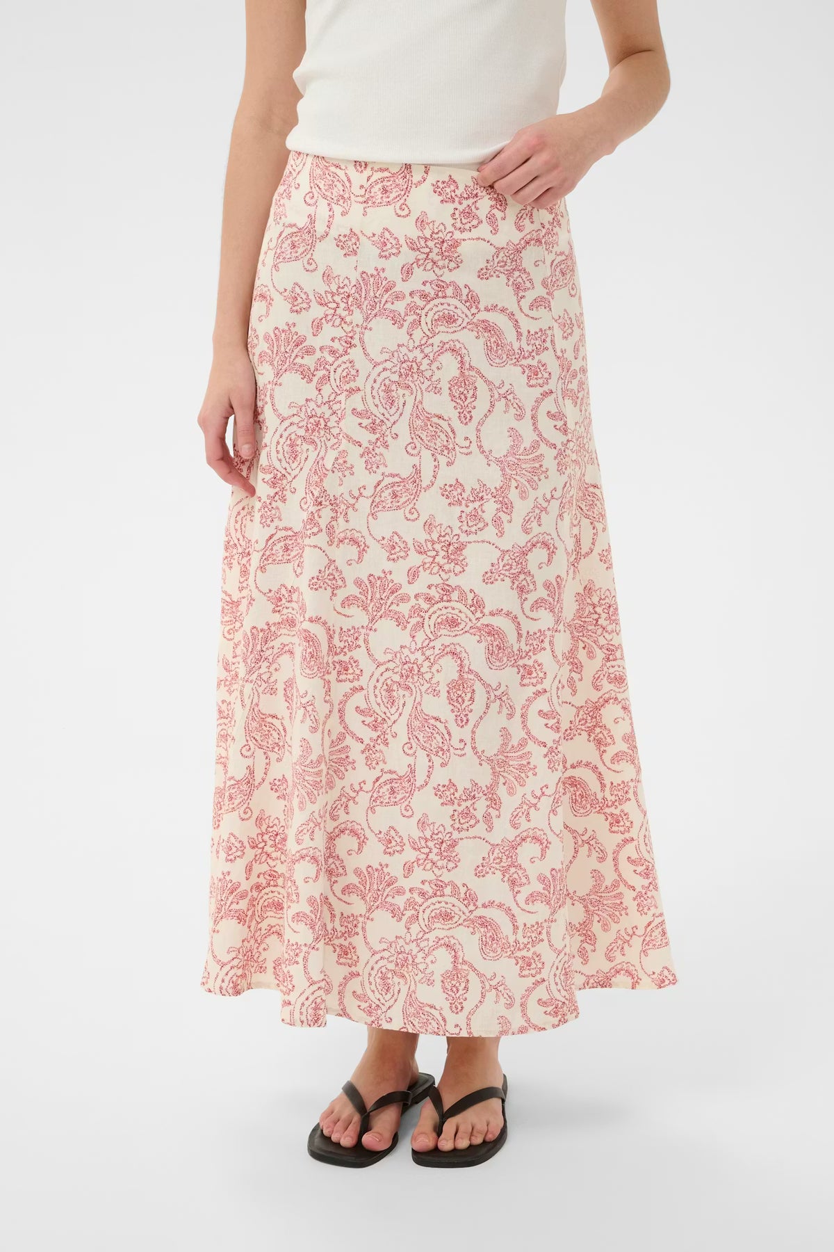 Part Two Beril skirt in Peach Blossom Dot Paisley