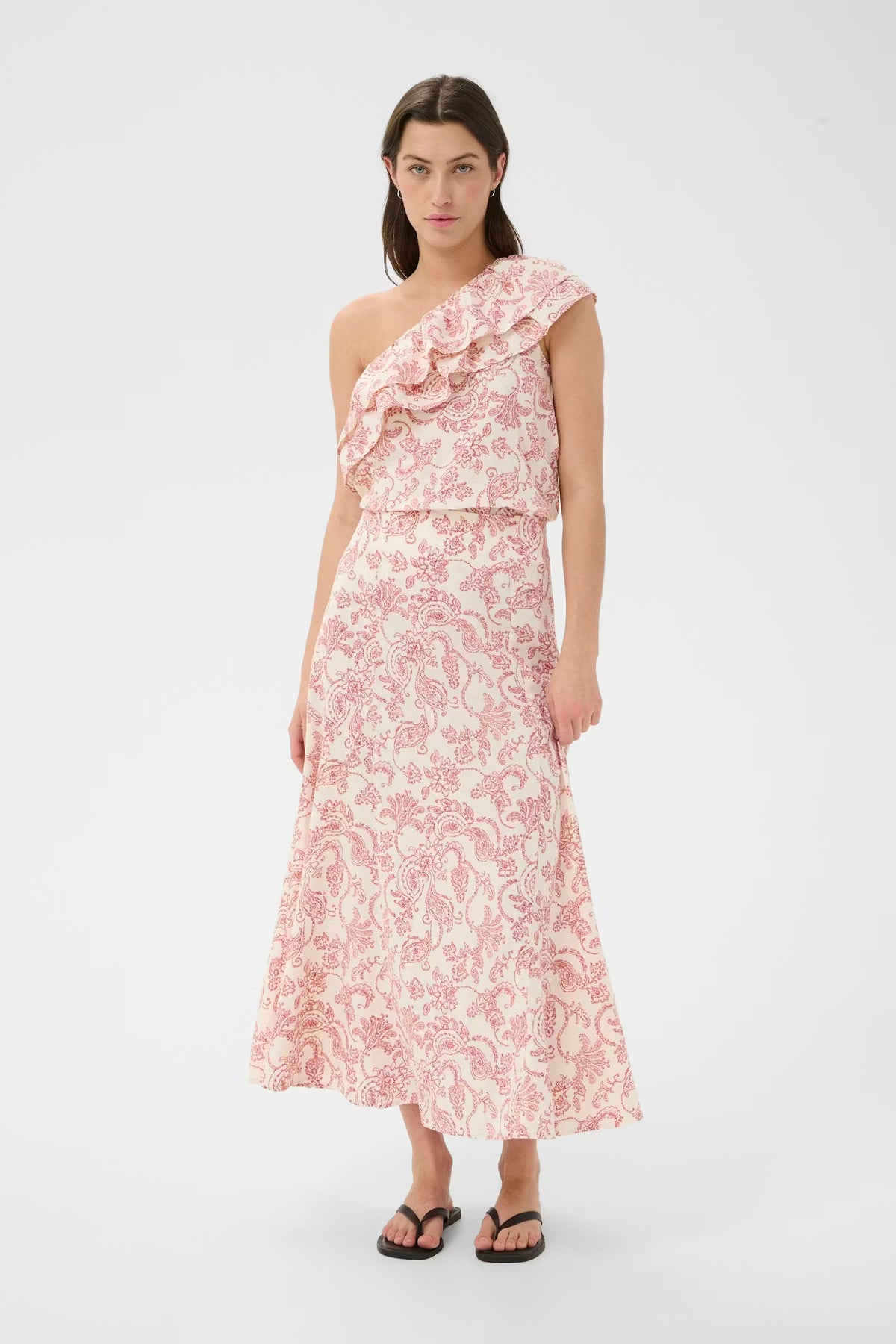 Part Two Beril skirt in Peach Blossom Dot Paisley