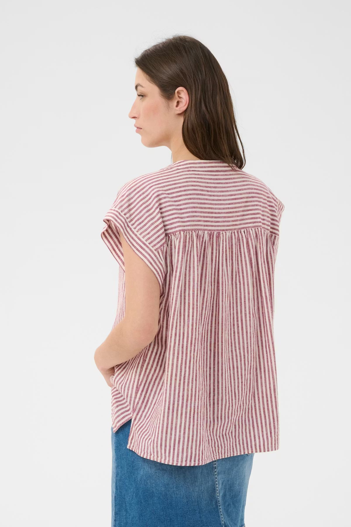 Part Two Bettina Shirt in Burnt Russet Stripe
