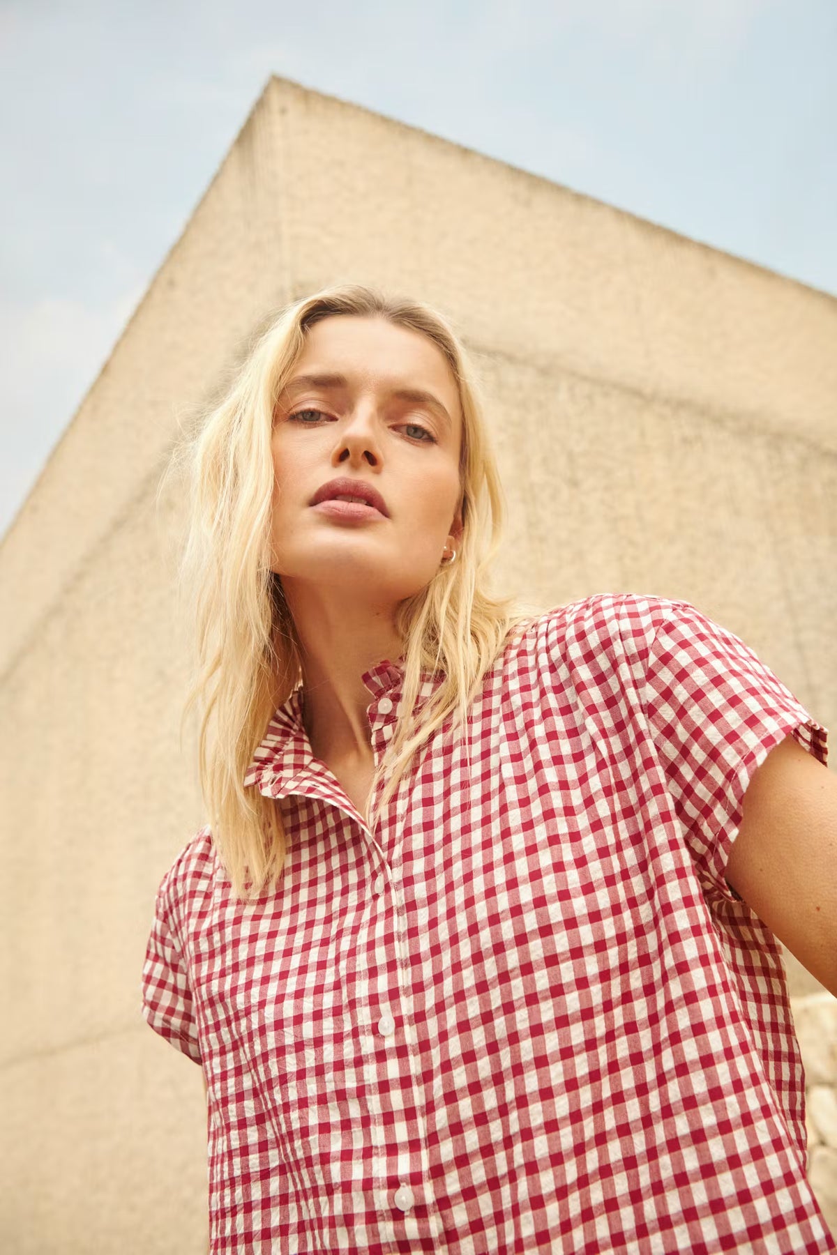 Part Two Bjanka blouse in Burnt Russet Check