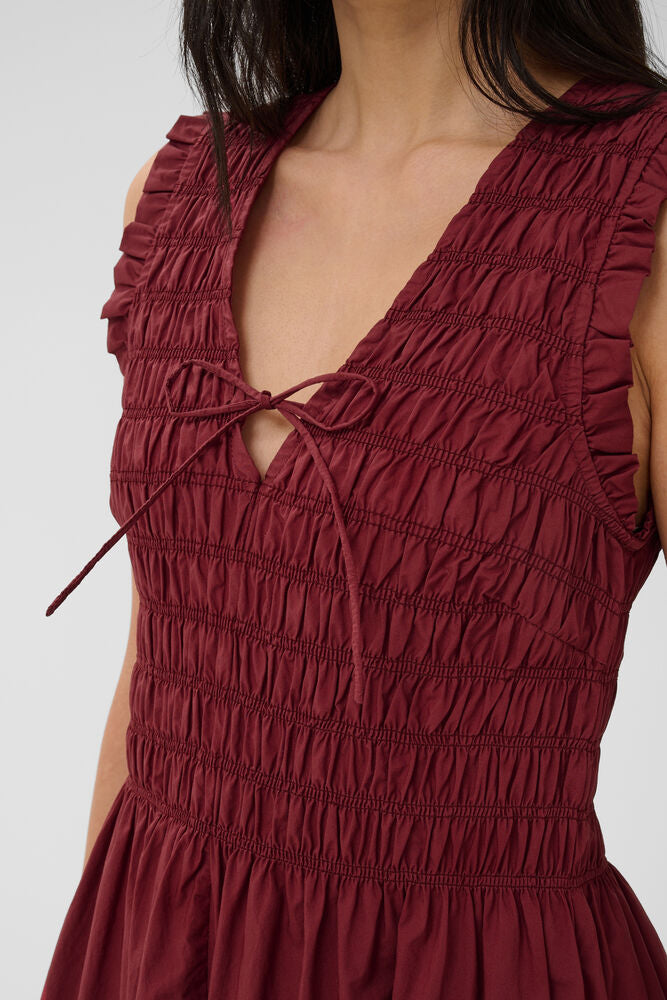 Part Two Borgnette Dress in Burnt Russet