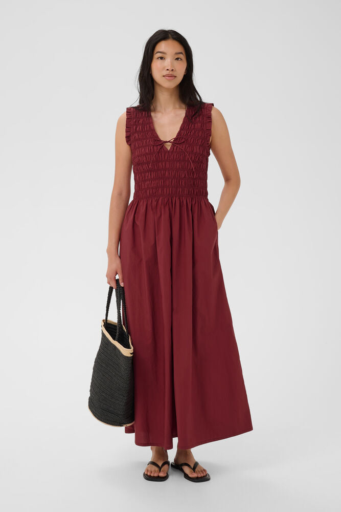 Part Two Borgnette Dress in Burnt Russet