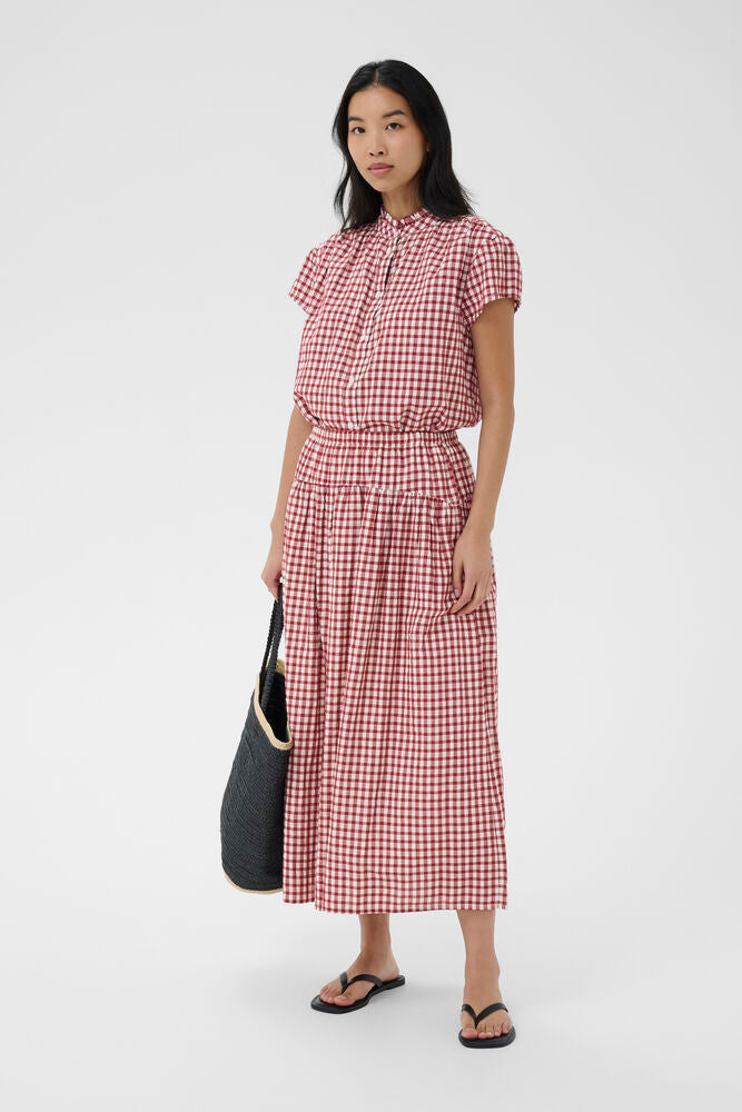 Part Two Brunhild Skirt in Burnt Russet Check