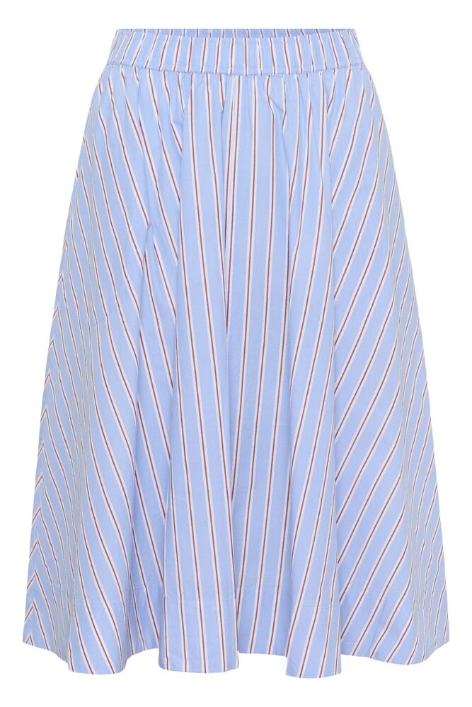 Part Two Ingi Skirt In Blue Burnt Russet Stripe