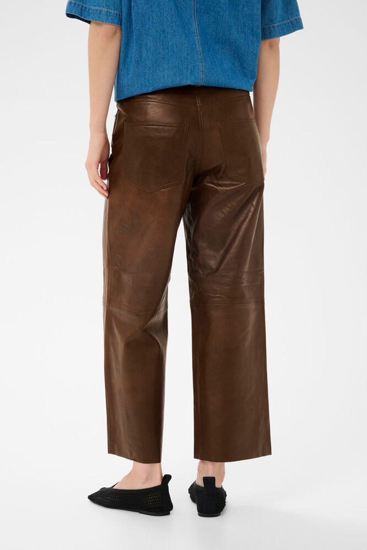 Part Two Jada's Leather Pant in Carafe Brown